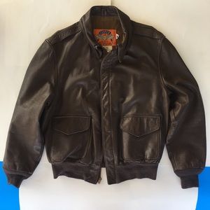 Leather Military Bomber Jacket Cooper Type A-2